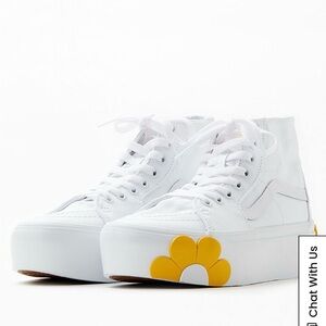 Vans White & Yellow Sk8-Hi Tapered Stackform Sneakers